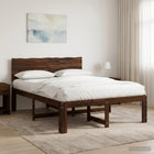 Tweepersoonsbed massief acaciahout 140x190 cm donkerbruin