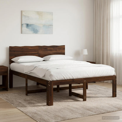 Tweepersoonsbed met hoofdeinde ROSTOCK Donkerbruin 140 x 190 cm
