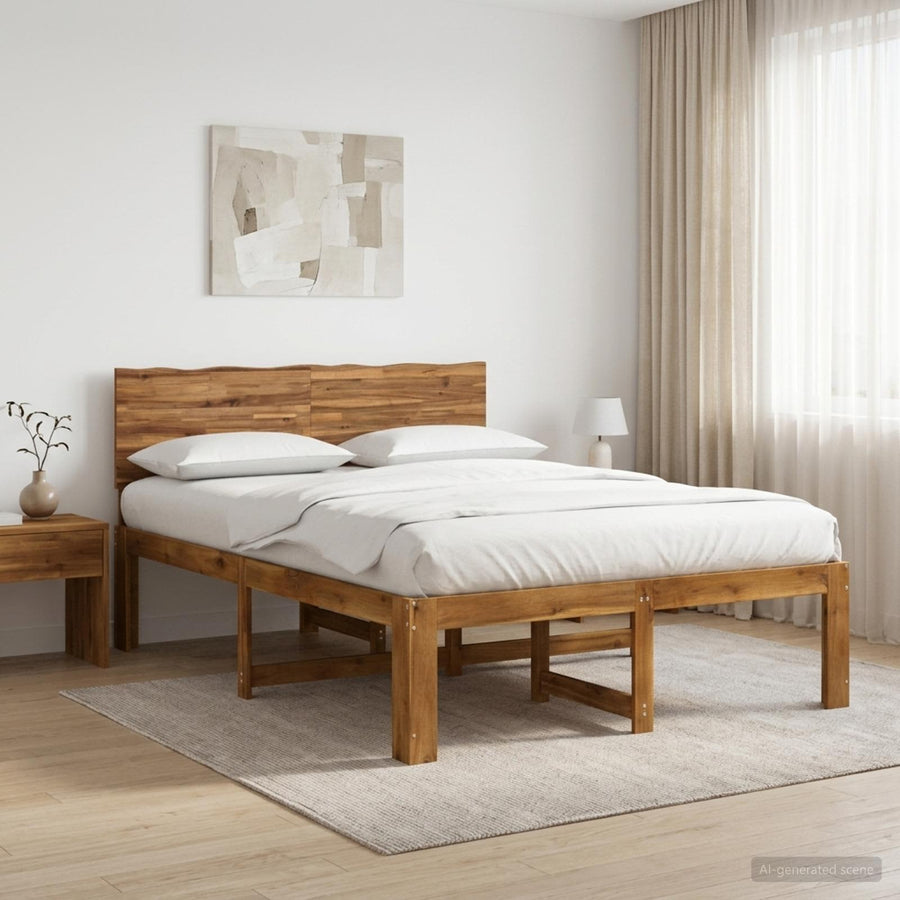 Tweepersoonsbed met hoofdeinde ROSTOCK Naturel 140 x 200 cm