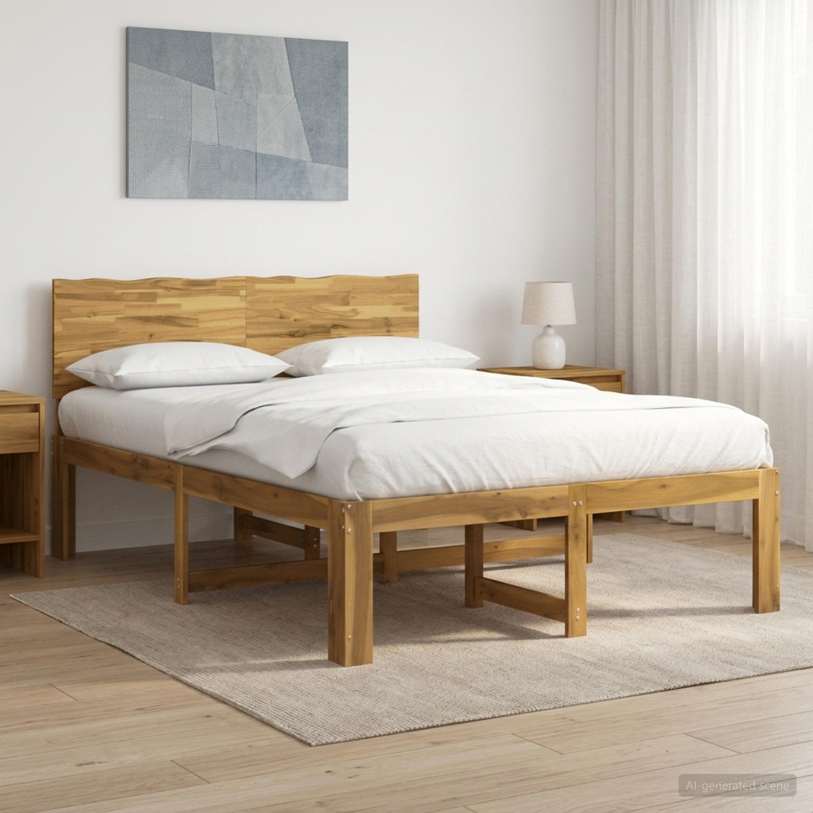 Tweepersoonsbed met hoofdeinde ROSTOCK Wit 140 x 200 cm
