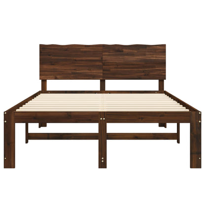 Tweepersoonsbed met hoofdeinde ROSTOCK Donkerbruin 150 x 200 cm