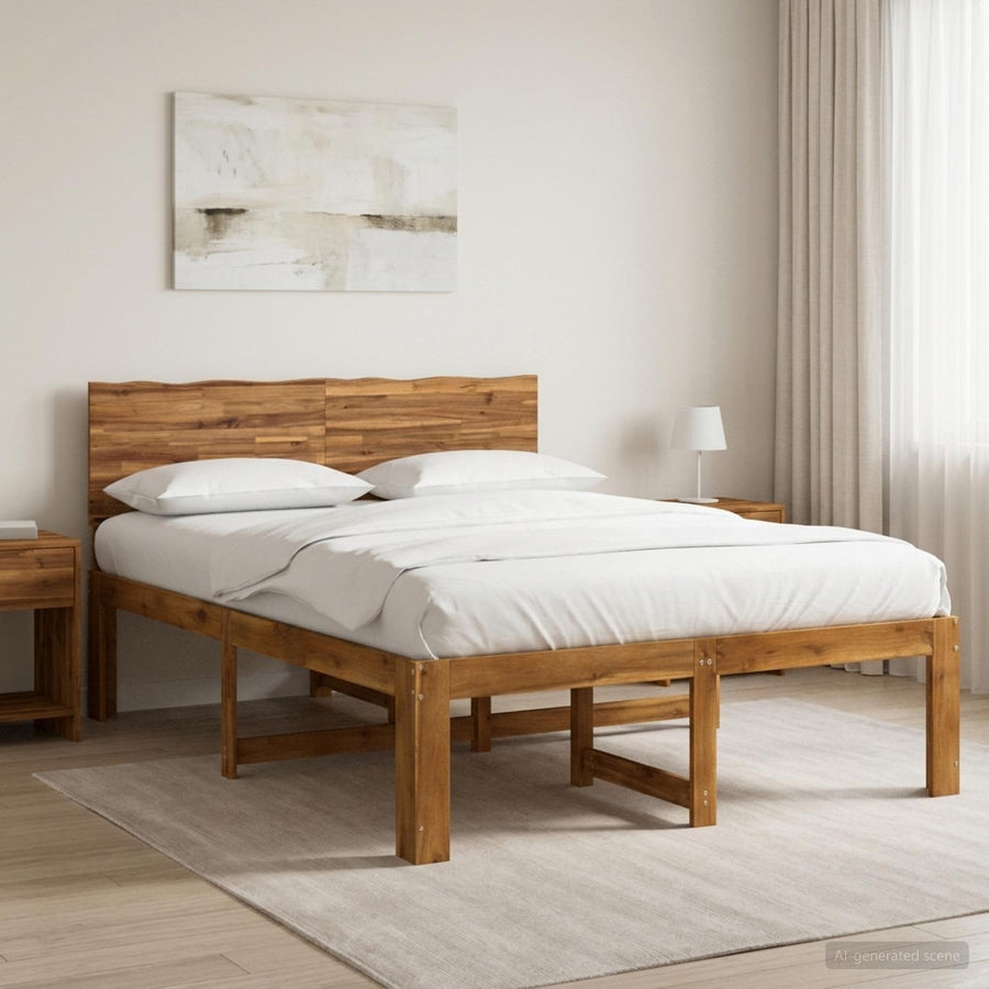 Tweepersoonsbed met hoofdeinde ROSTOCK Naturel 150 x 200 cm