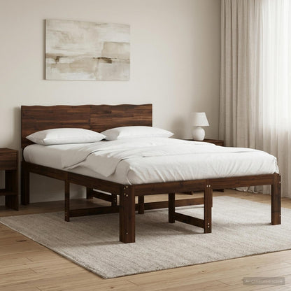 Tweepersoonsbed met hoofdeinde ROSTOCK Donkerbruin 160 x 200 cm