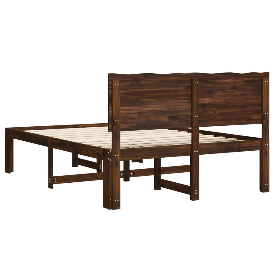 Tweepersoonsbed met hoofdeinde ROSTOCK Donkerbruin 160 x 200 cm