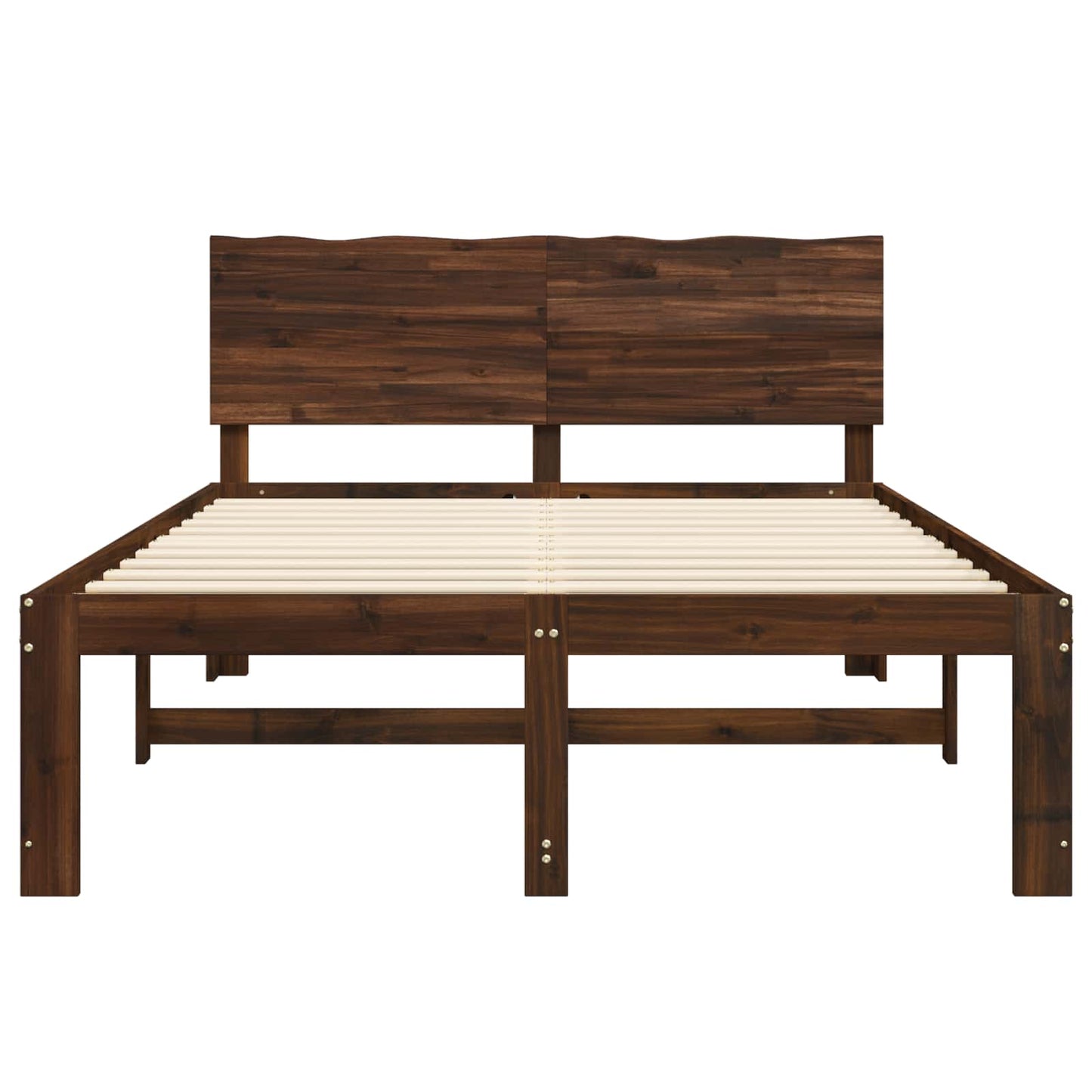 Tweepersoonsbed met hoofdeinde ROSTOCK Donkerbruin 160 x 200 cm