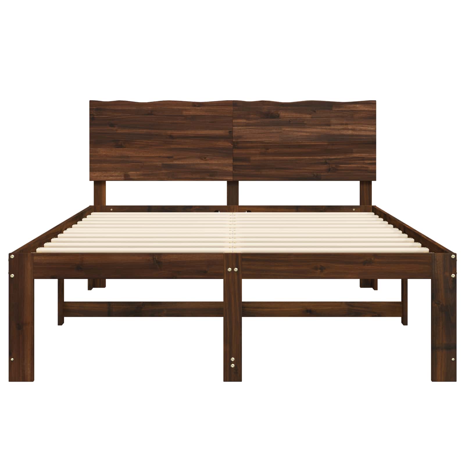 Tweepersoonsbed met hoofdeinde ROSTOCK Donkerbruin 160 x 200 cm