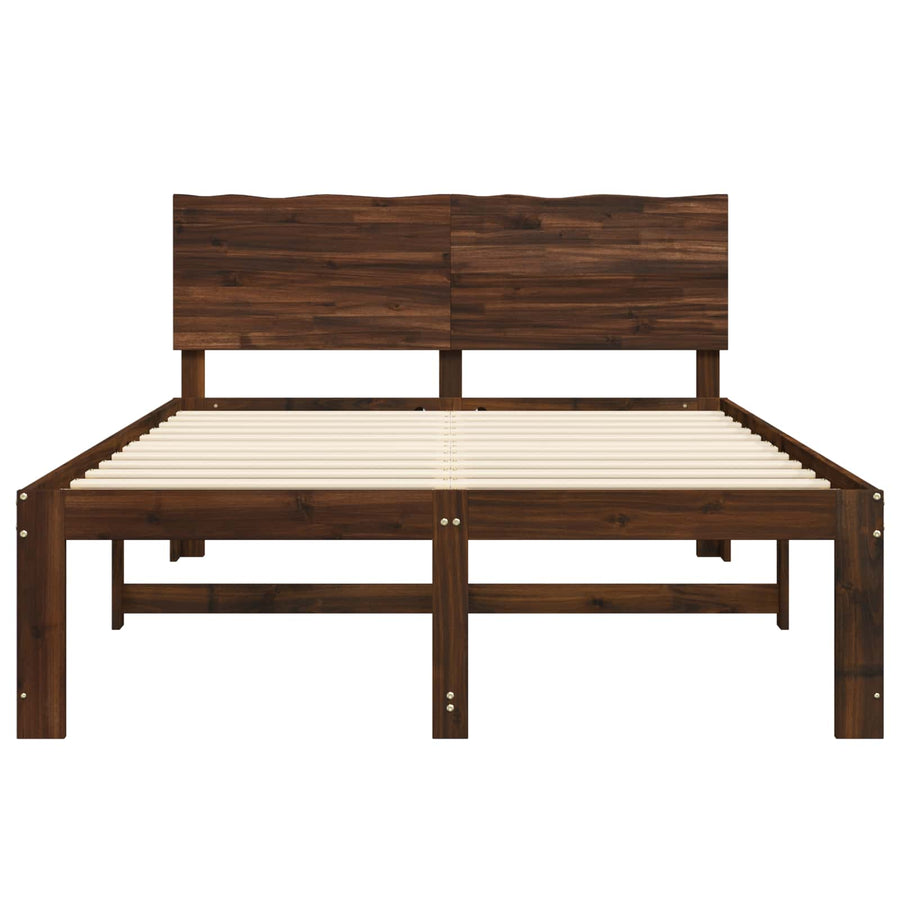 Tweepersoonsbed met hoofdeinde ROSTOCK Donkerbruin 160 x 200 cm