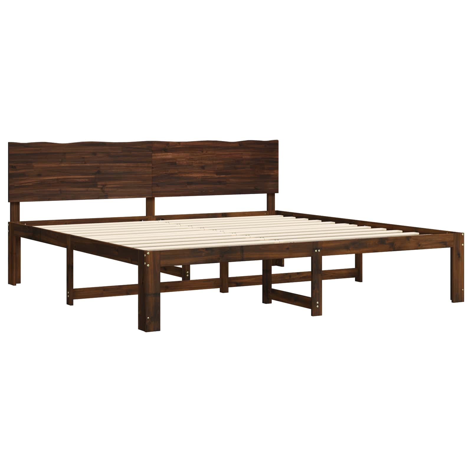 Tweepersoonsbed met hoofdeinde ROSTOCK Donkerbruin 180 x 200 cm