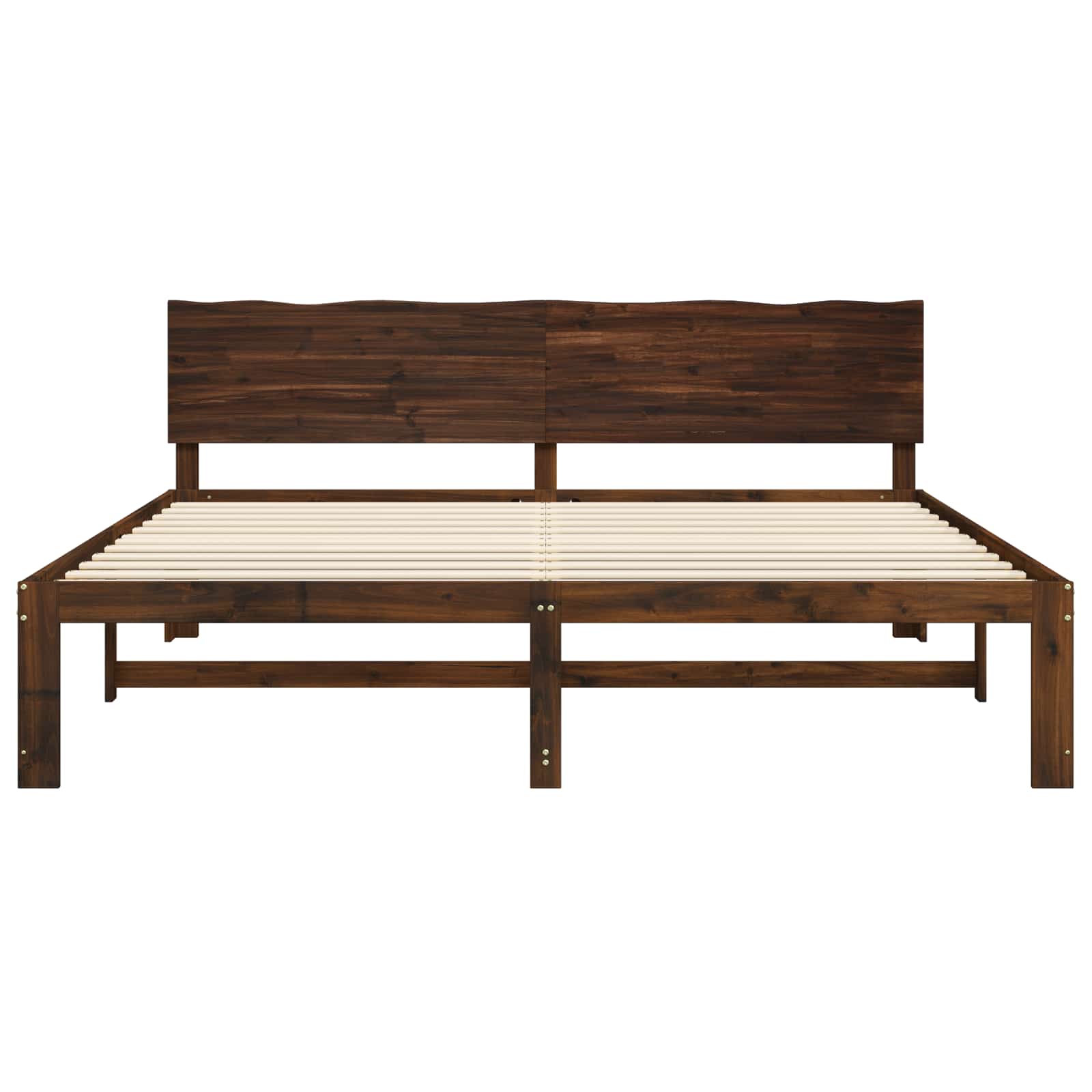 Tweepersoonsbed met hoofdeinde ROSTOCK Donkerbruin 180 x 200 cm