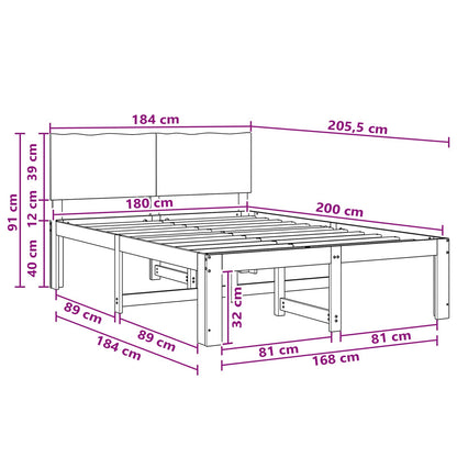 Tweepersoonsbed met hoofdeinde ROSTOCK Donkerbruin 180 x 200 cm