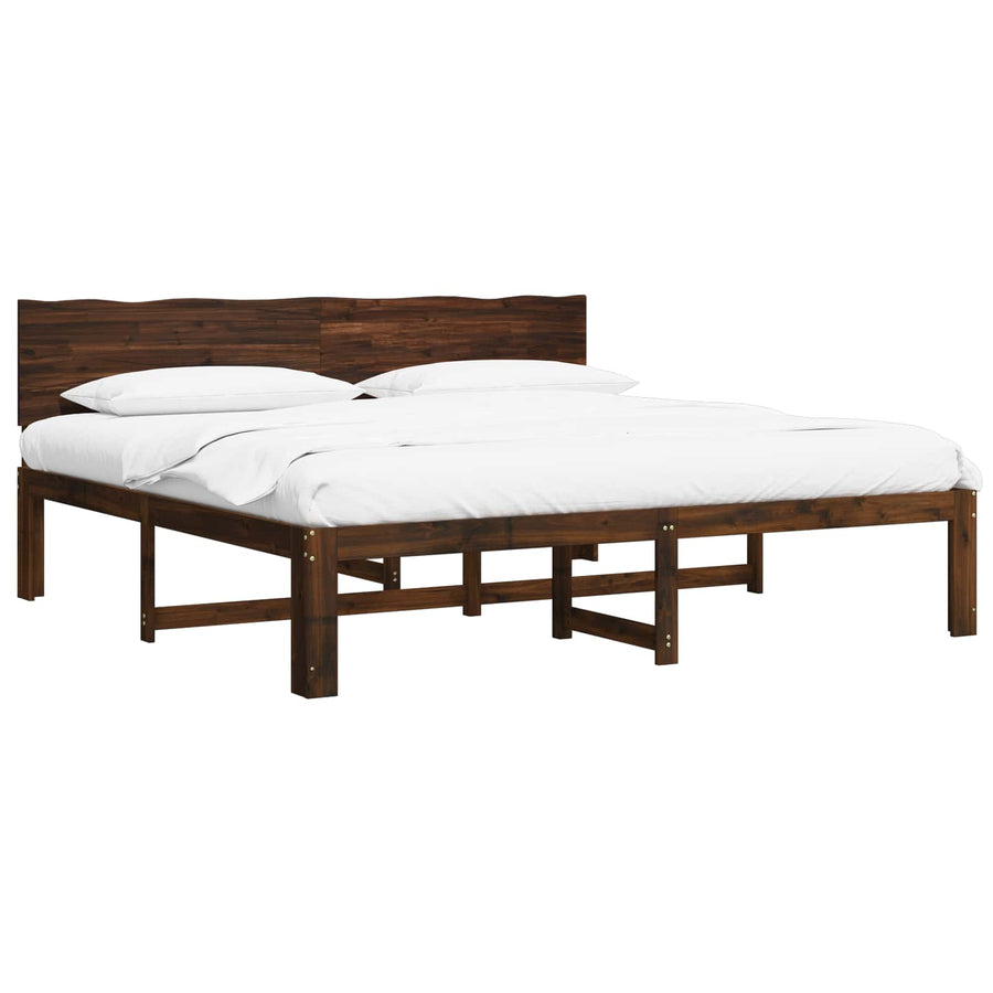 Tweepersoonsbed met hoofdeinde ROSTOCK Donkerbruin 200 x 200 cm