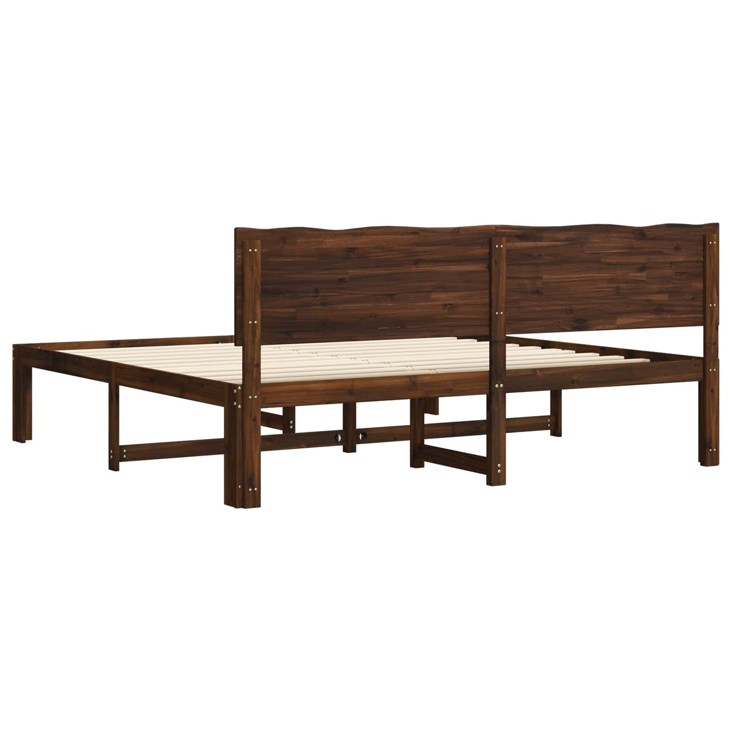 Tweepersoonsbed met hoofdeinde ROSTOCK Donkerbruin 200 x 200 cm