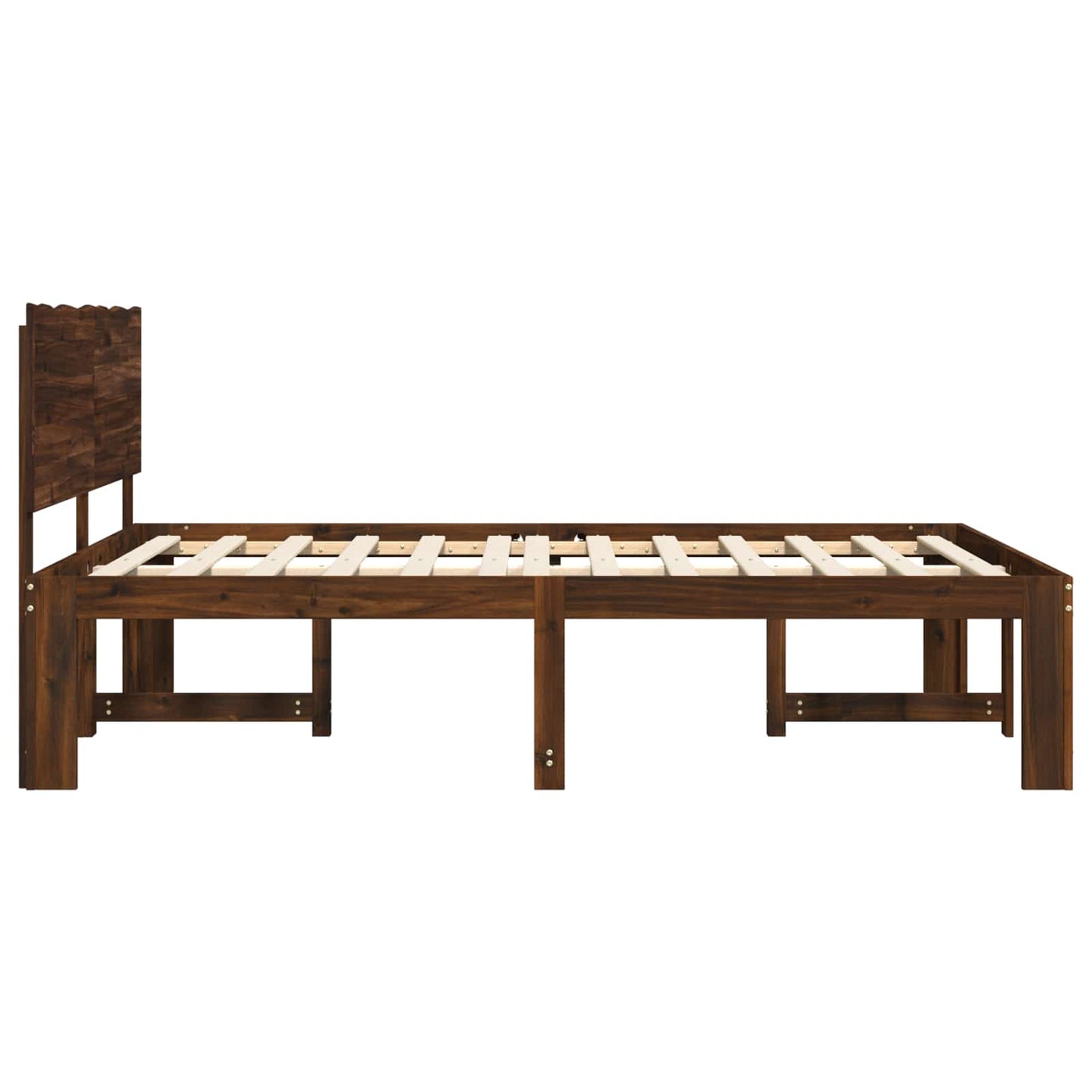 Tweepersoonsbed met hoofdeinde ROSTOCK Donkerbruin 200 x 200 cm
