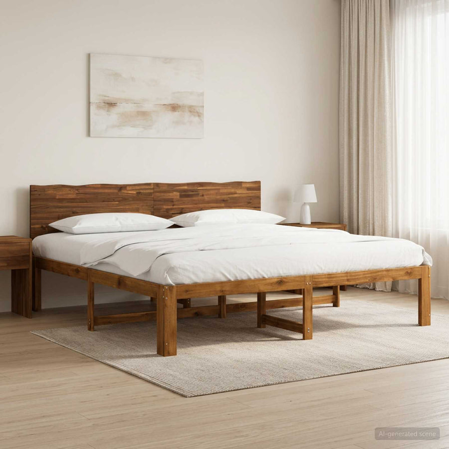 Tweepersoonsbed met hoofdeinde ROSTOCK Naturel 200 x 200 cm