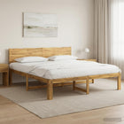 Bed 200x200 cm massief acaciahout wit