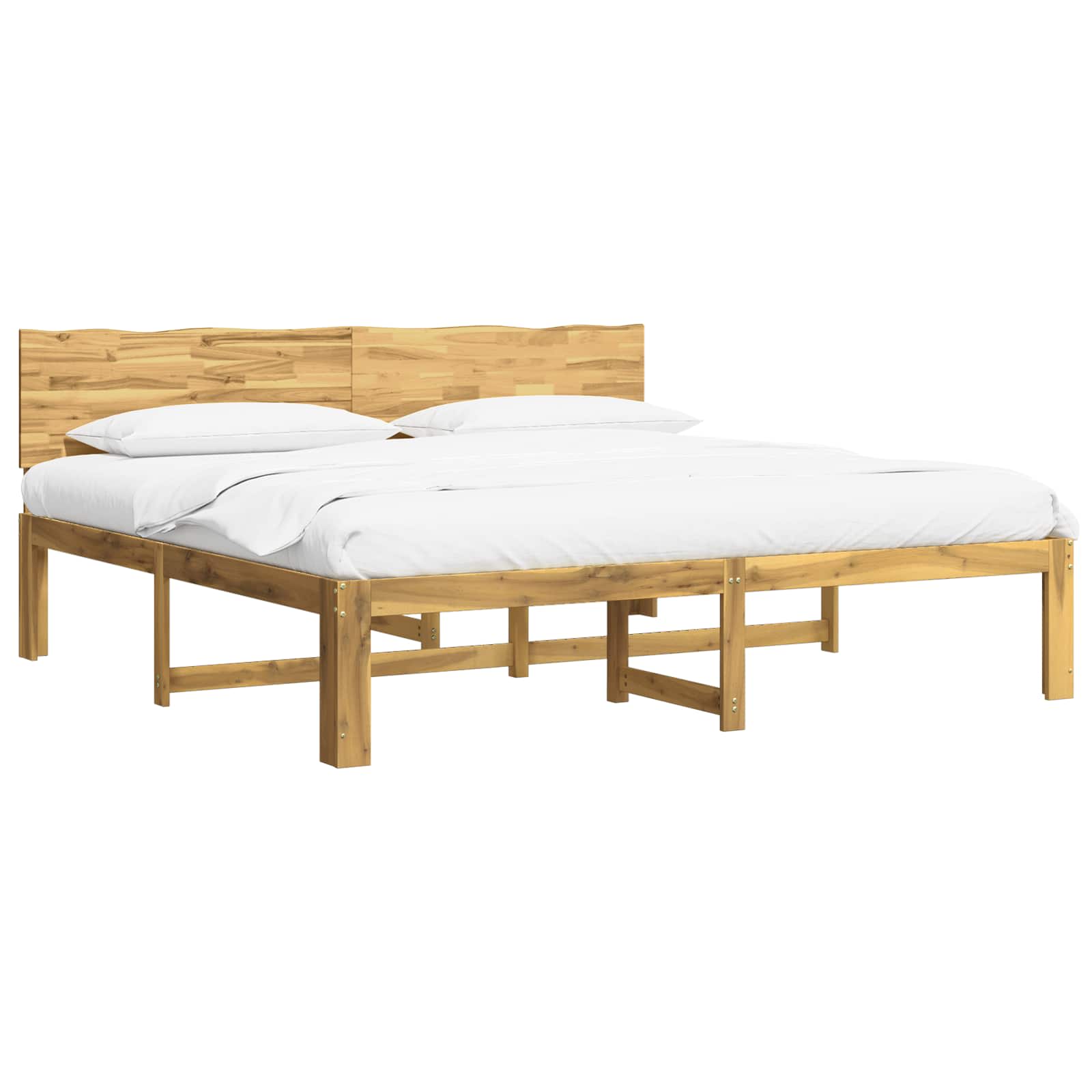 Tweepersoonsbed met hoofdeinde ROSTOCK Wit 200 x 200 cm