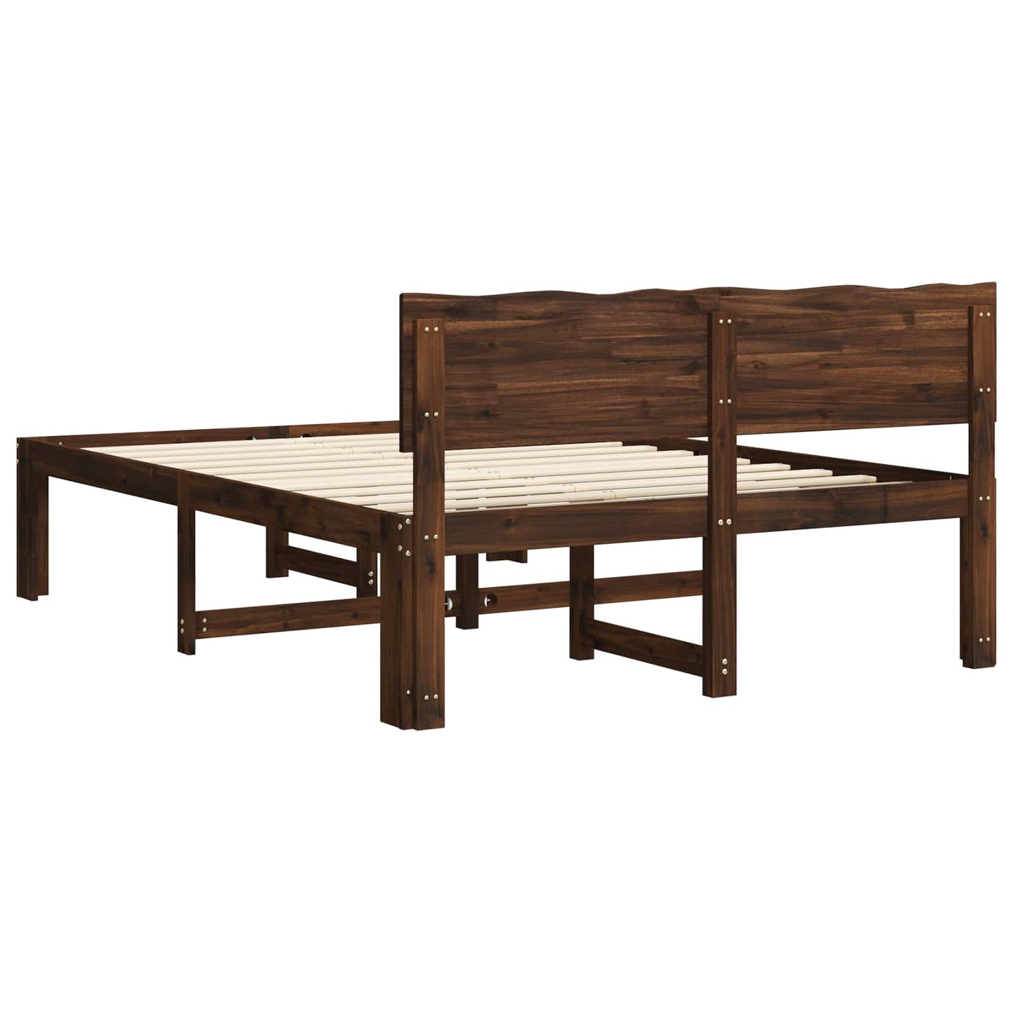 Tweepersoonsbed met hoofdeinde ROSTOCK Donkerbruin 150 x 200 cm
