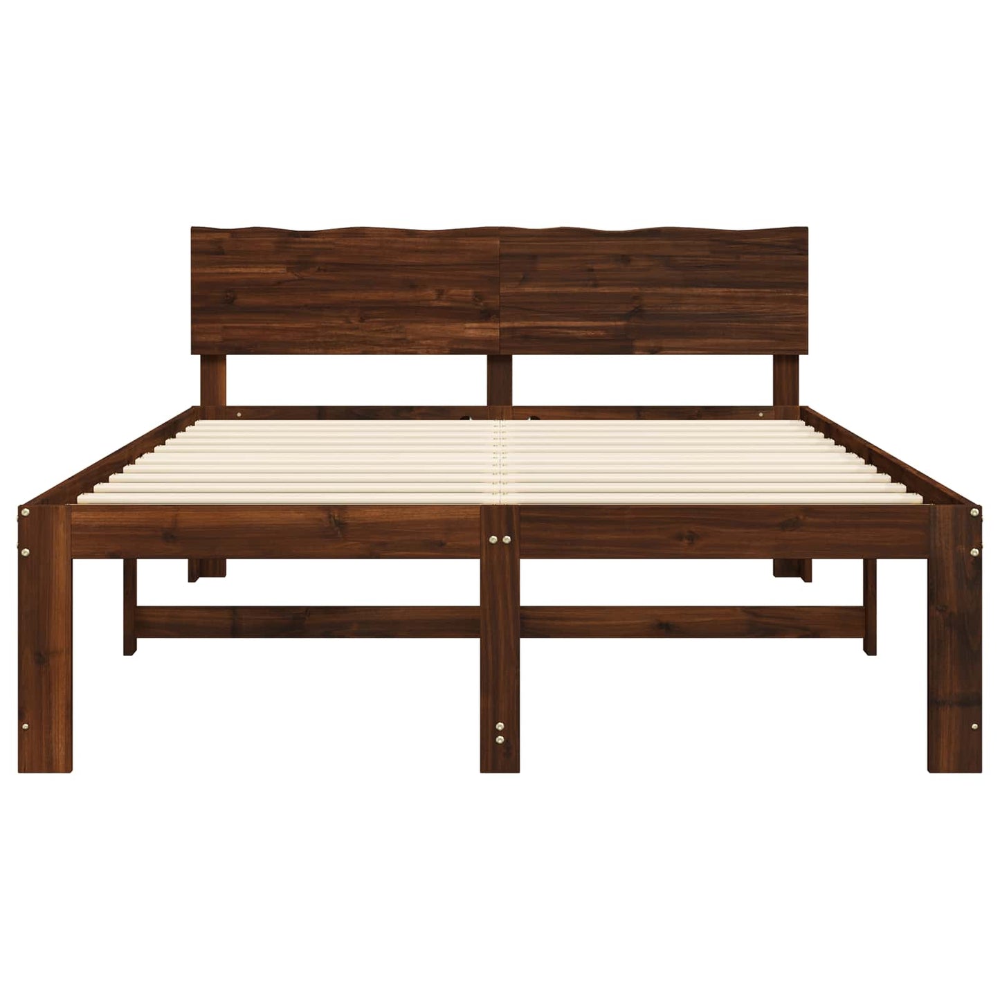 Tweepersoonsbed met hoofdeinde ROSTOCK Donkerbruin 150 x 200 cm