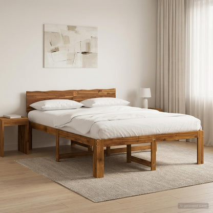 Tweepersoonsbed met hoofdeinde ROSTOCK Naturel 150 x 200 cm