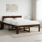 Tweepersoonsbed massief acaciahout 160x200 cm donkerbruin