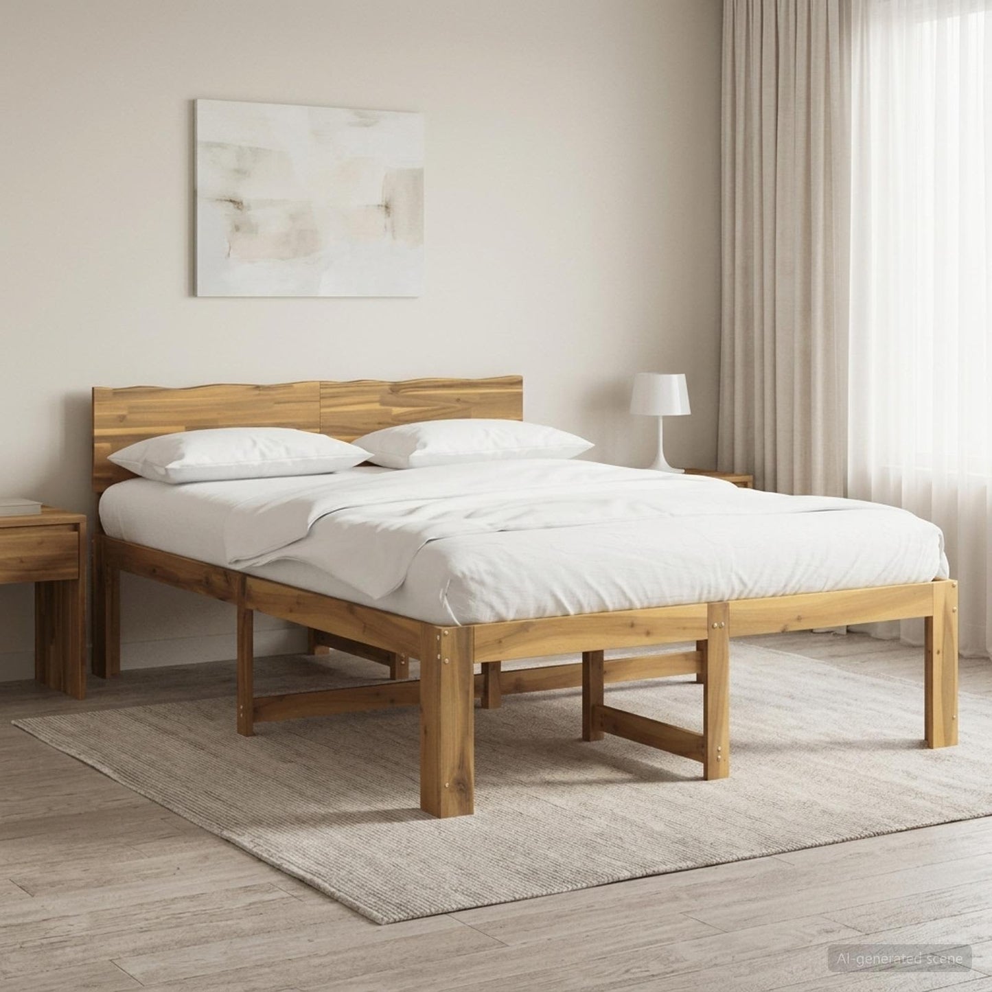 Tweepersoonsbed met hoofdeinde ROSTOCK Wit 160 x 200 cm