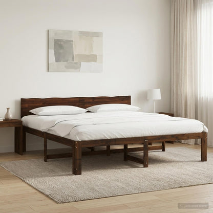 Tweepersoonsbed met hoofdeinde ROSTOCK Donkerbruin 200 x 200 cm