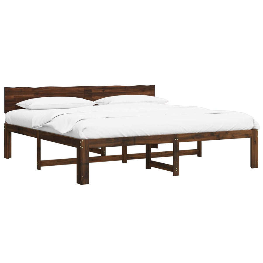 Tweepersoonsbed met hoofdeinde ROSTOCK Donkerbruin 200 x 200 cm