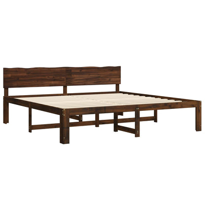 Tweepersoonsbed met hoofdeinde ROSTOCK Donkerbruin 200 x 200 cm