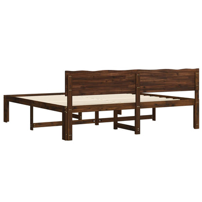 Tweepersoonsbed met hoofdeinde ROSTOCK Donkerbruin 200 x 200 cm
