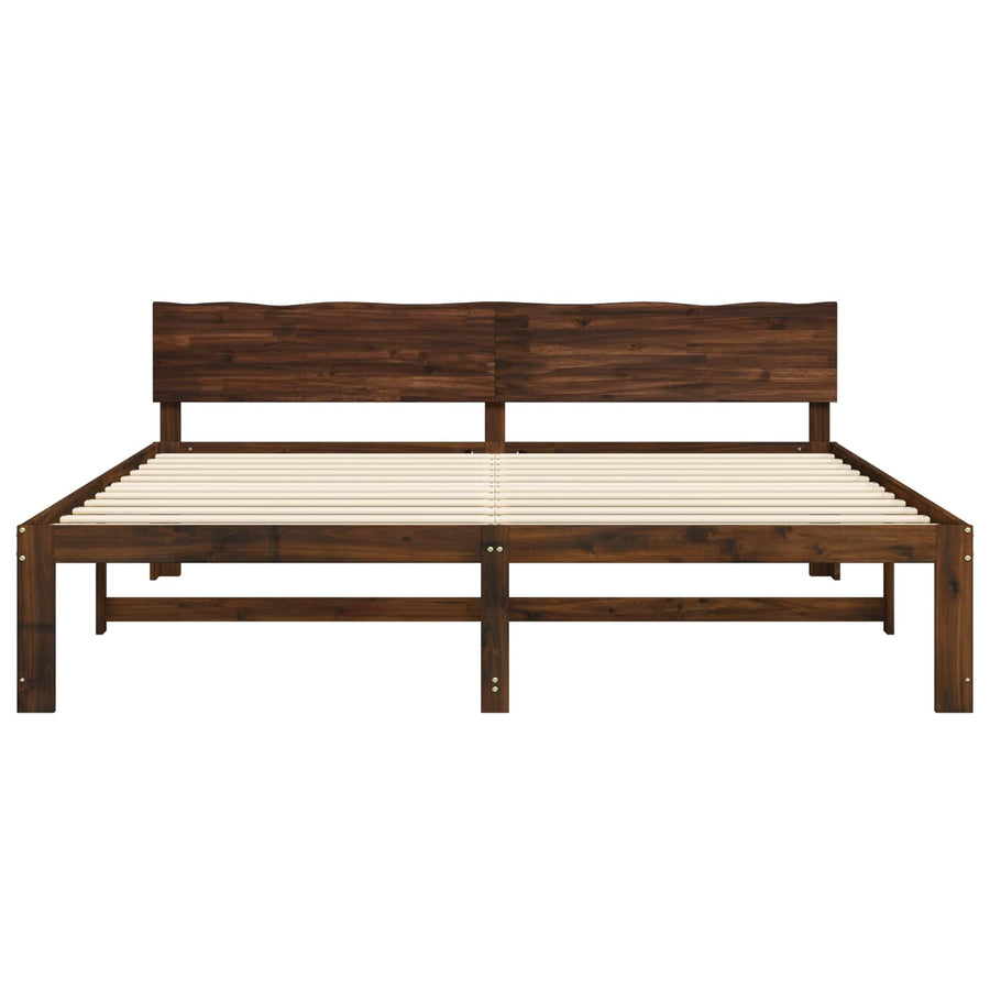 Tweepersoonsbed met hoofdeinde ROSTOCK Donkerbruin 200 x 200 cm