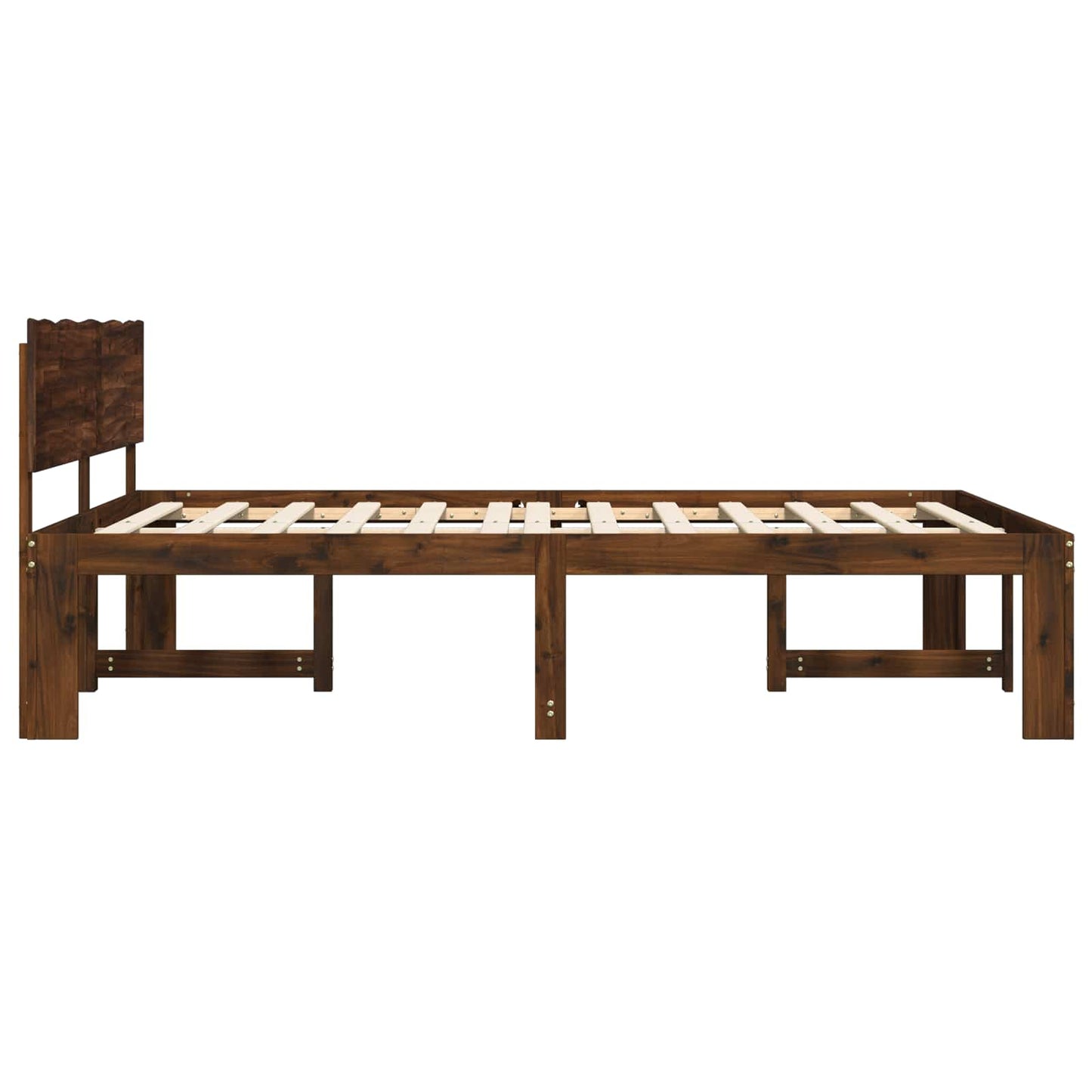Tweepersoonsbed met hoofdeinde ROSTOCK Donkerbruin 200 x 200 cm
