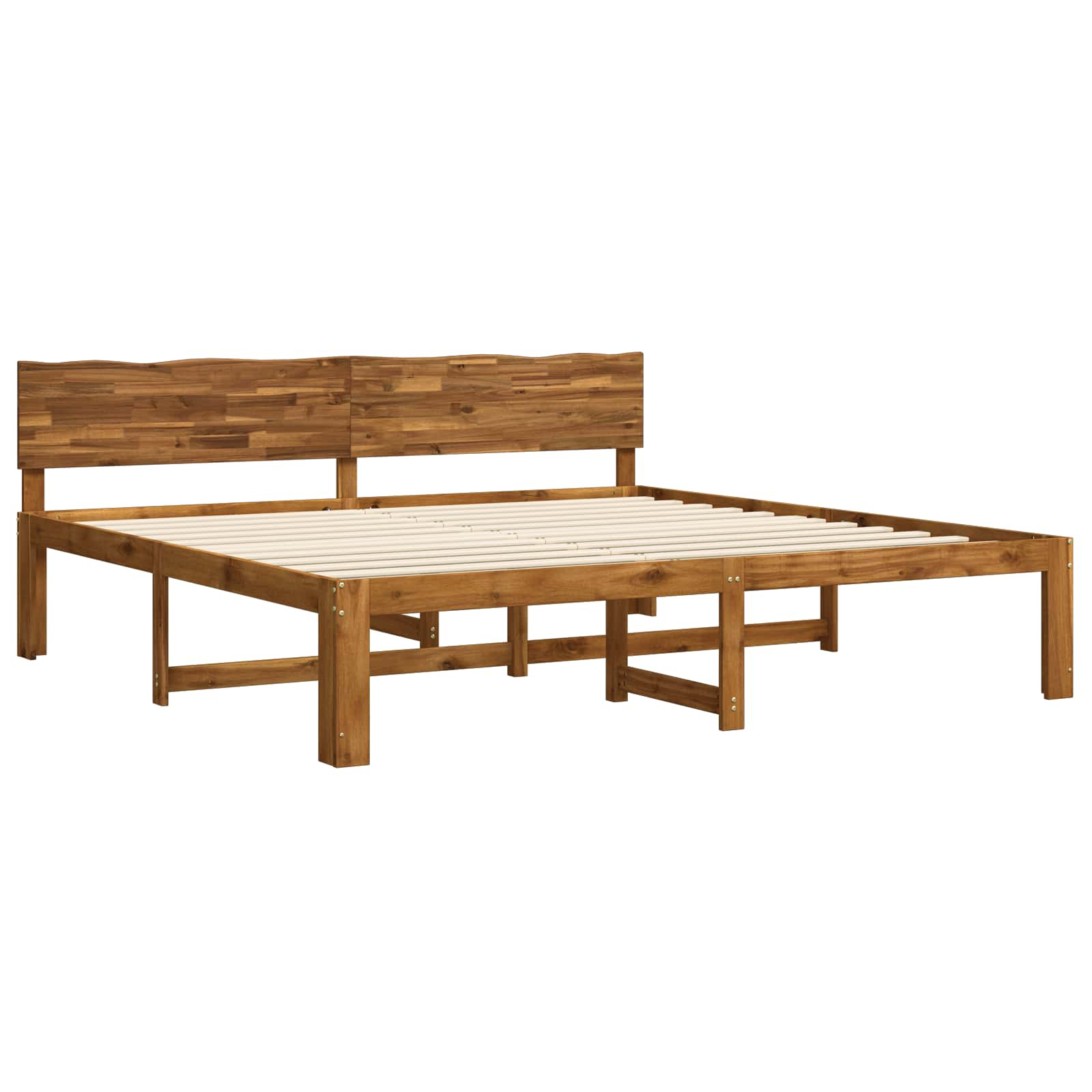 Tweepersoonsbed met hoofdeinde ROSTOCK Naturel 200 x 200 cm