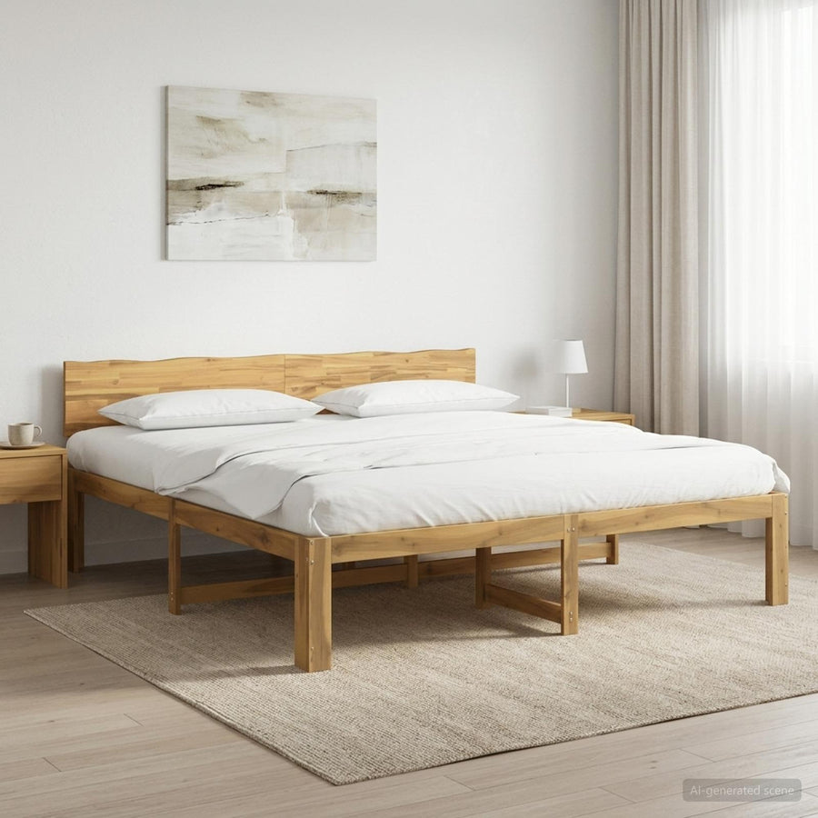 Tweepersoonsbed met hoofdeinde ROSTOCK Wit 200 x 200 cm