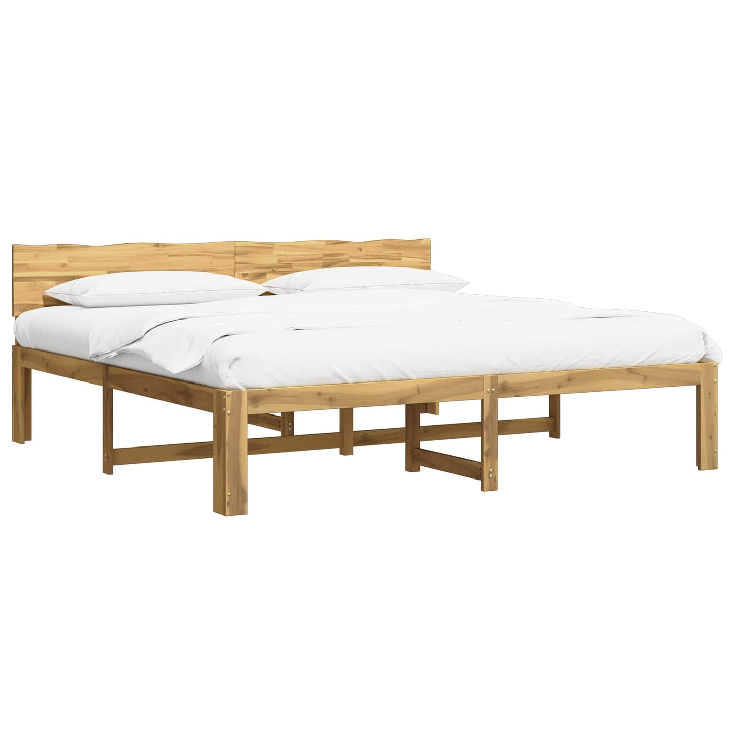 Tweepersoonsbed met hoofdeinde ROSTOCK Wit 200 x 200 cm