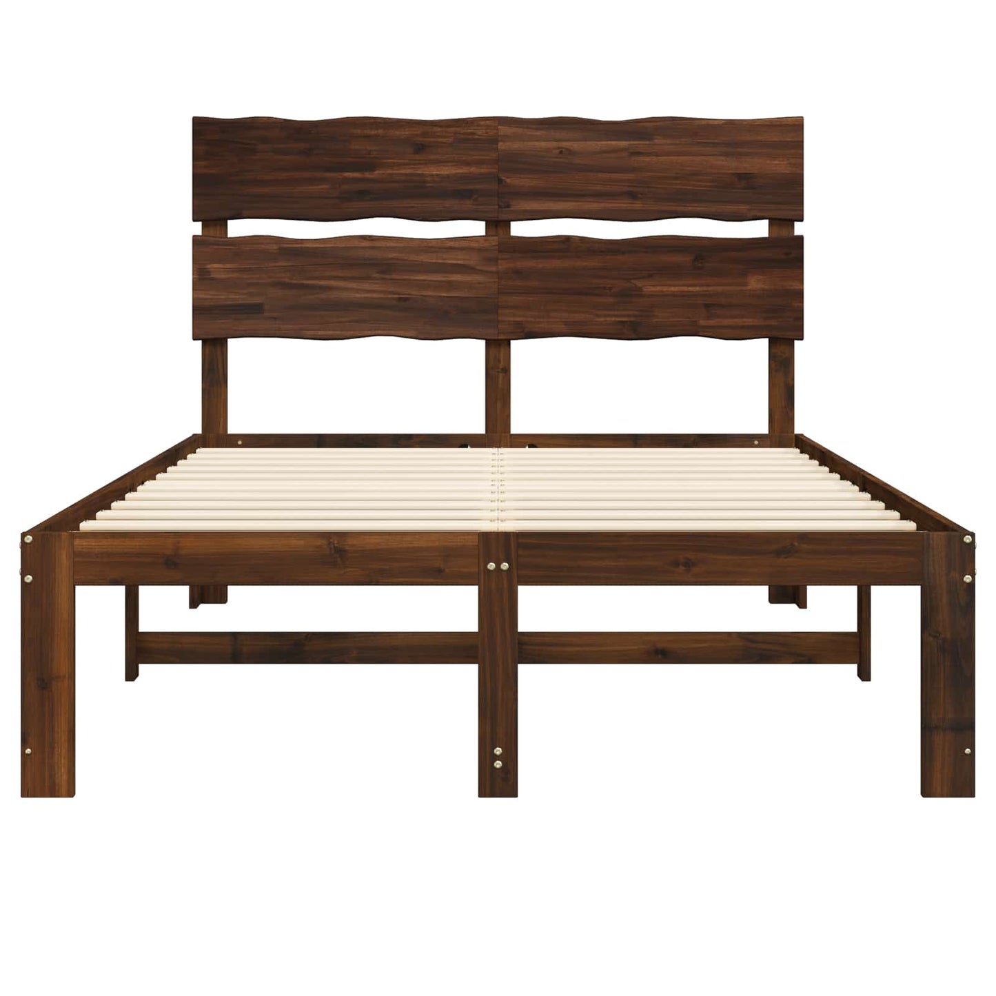 Tweepersoonsbed met hoofdeinde ROSTOCK Donkerbruin 120 x 190 cm