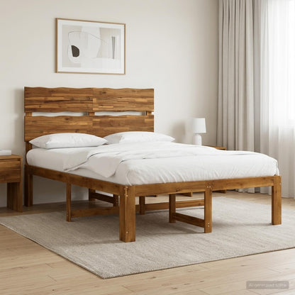 Tweepersoonsbed met hoofdeinde ROSTOCK Naturel 120 x 190 cm