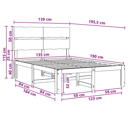 Tweepersoonsbed met hoofdeinde ROSTOCK Wit 135 x 190 cm