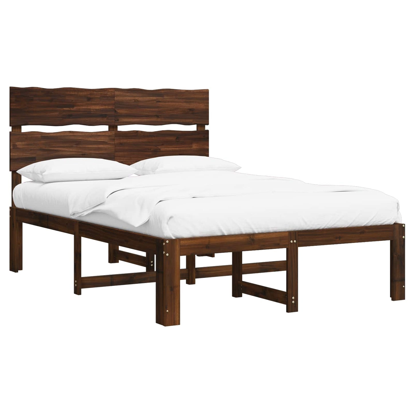 Tweepersoonsbed met hoofdeinde ROSTOCK Donkerbruin 120 x 200 cm