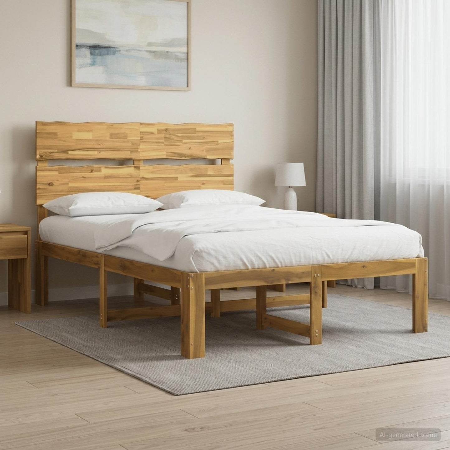 Tweepersoonsbed met hoofdeinde ROSTOCK Wit 120 x 200 cm
