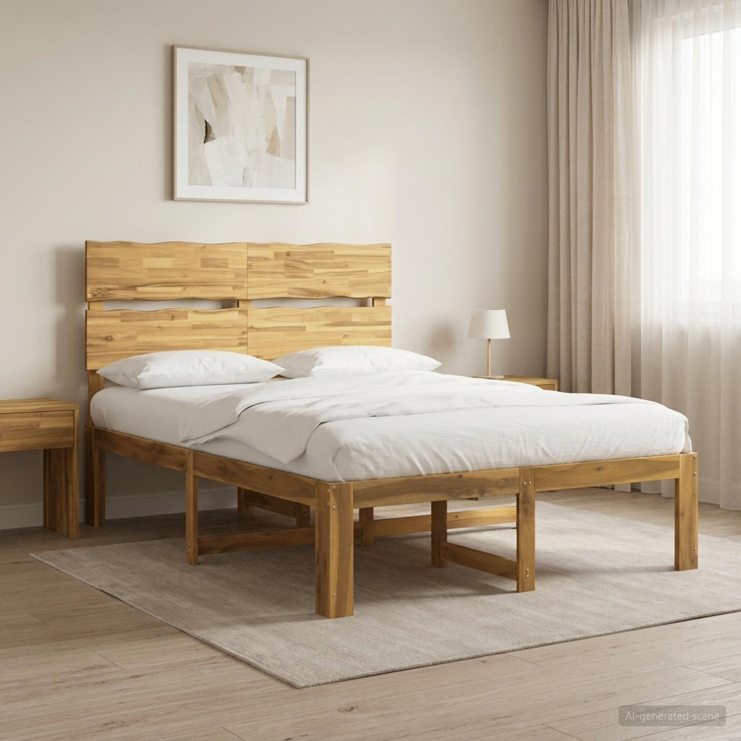 Tweepersoonsbed met hoofdeinde ROSTOCK Wit 140 x 200 cm