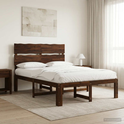 Tweepersoonsbed met hoofdeinde ROSTOCK Donkerbruin 150 x 200 cm