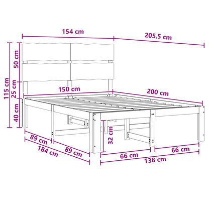 Tweepersoonsbed met hoofdeinde ROSTOCK Naturel 150 x 200 cm