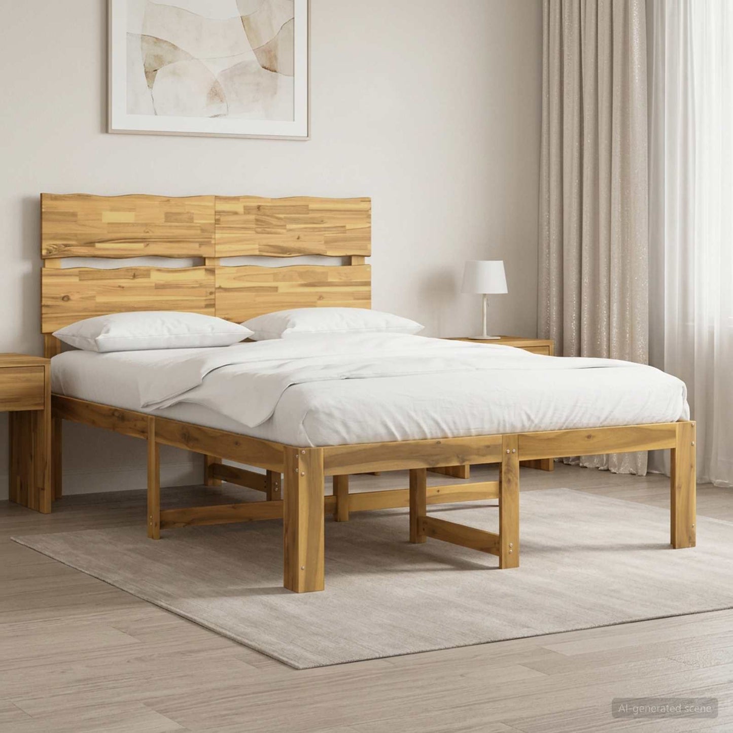 Tweepersoonsbed met hoofdeinde ROSTOCK Wit 150 x 200 cm