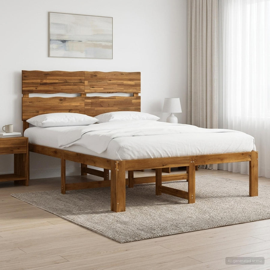 Tweepersoonsbed met hoofdeinde ROSTOCK Naturel 160 x 200 cm