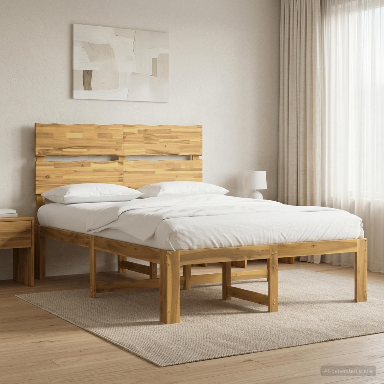 Tweepersoonsbed met hoofdeinde ROSTOCK Wit 160 x 200 cm