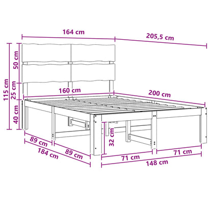 Tweepersoonsbed met hoofdeinde ROSTOCK Wit 160 x 200 cm
