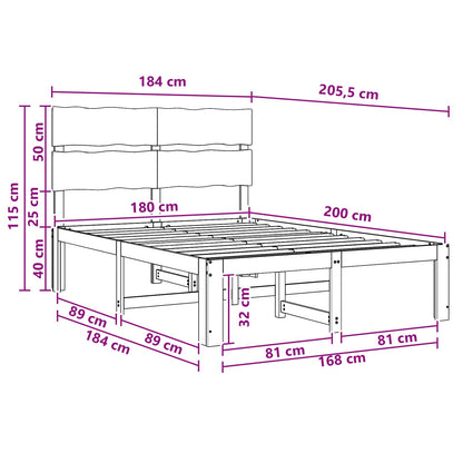 Tweepersoonsbed met hoofdeinde ROSTOCK Naturel 180 x 200 cm