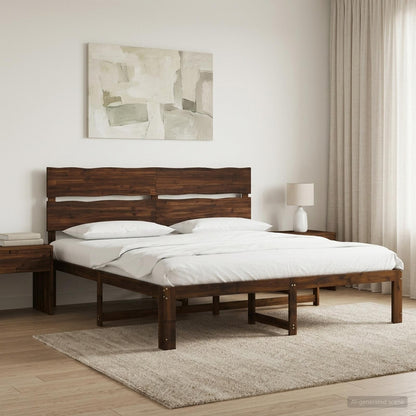 Tweepersoonsbed met hoofdeinde ROSTOCK Donkerbruin 200 x 200 cm