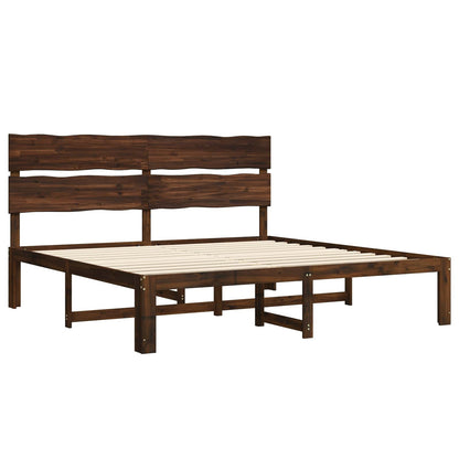 Tweepersoonsbed met hoofdeinde ROSTOCK Donkerbruin 200 x 200 cm