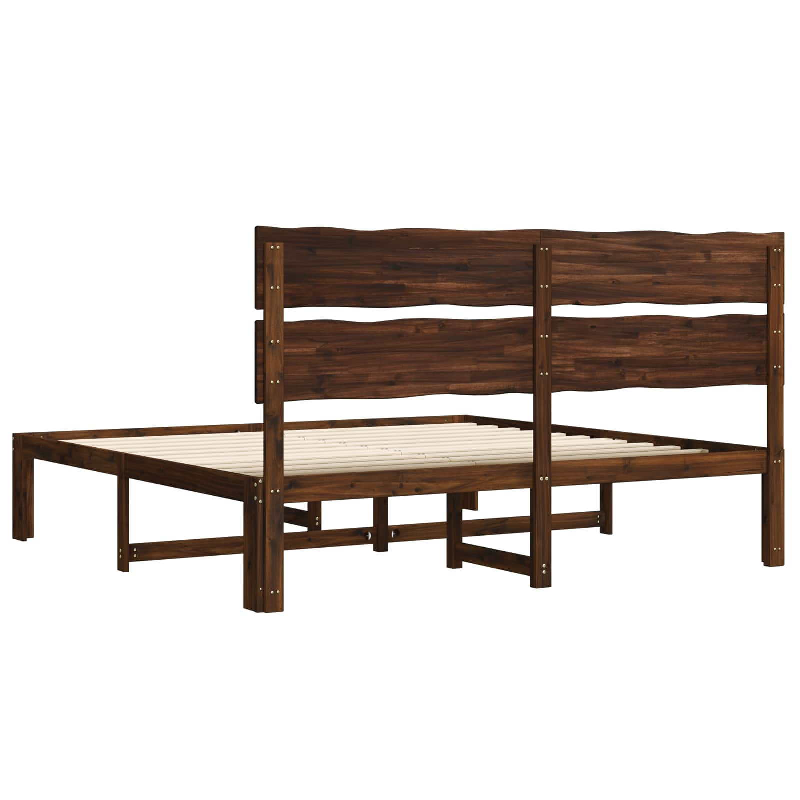 Tweepersoonsbed met hoofdeinde ROSTOCK Donkerbruin 200 x 200 cm